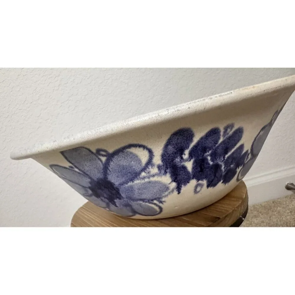 Vintage Rob Bartee 1996 Pottery‎ Large Bowl Floral